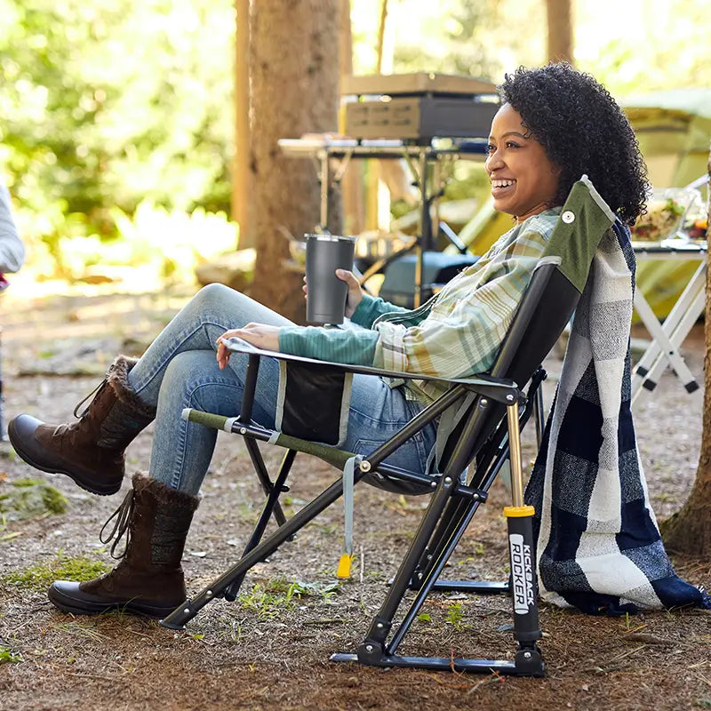 Heavy-Duty Freestyle Kickback Rocker - Choice 345 - Freestyle Rocker Portable Outdoor Folding Chair Detail