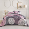 Fluffy Down Alternative 2 Pieces Pink Floral Comforter Set Twin Size, Botanical Bedding Sets with Cute Flowers Printing for Teen Girls - Luxurious Quilted Duvet Cover Set - Default Title
