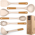 Heavy Duty Large Silicone Cooking Utensils - Heat Resistant Kitchen Utensil Set with Wooden Handles, Spatula,Turner, Slotted Spo... - High-Precision Culinary Tool for Baking & Cooking - Default Title