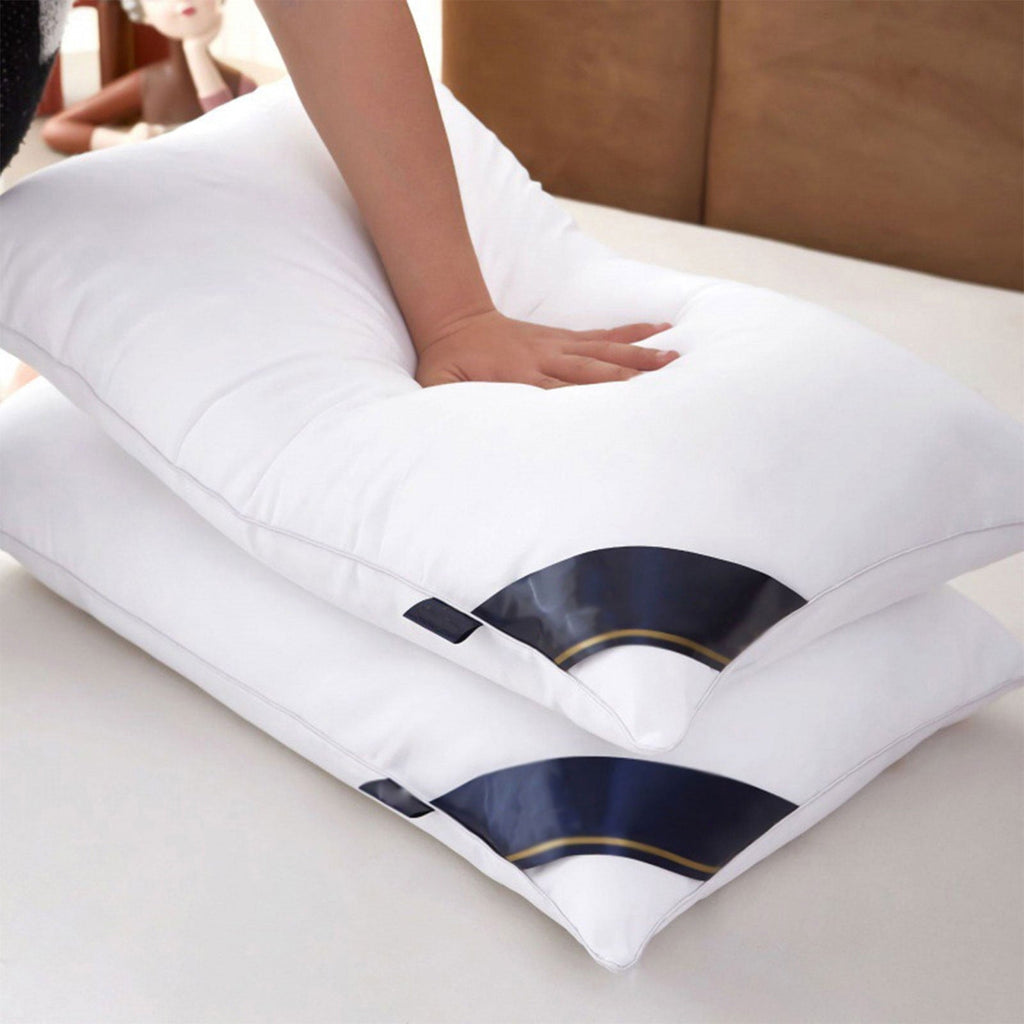 Ergonomic Memory Foam 2Pcs Soft Feather Velvet Down Pillow Standard Size, Hotel-grade Feather Pillow for Sleeping, Skin-friendly Cotton Fab... - Decorative Throw Pillow Cushion for Sofa & Bed - Default Title