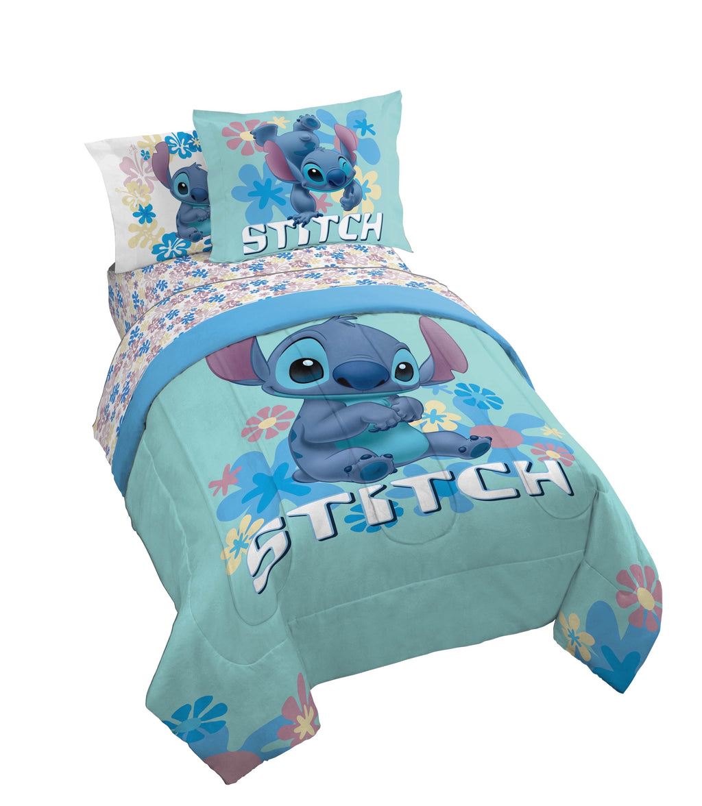 Luxurious Quilted Lilo and Stitch Sweet Stitch 5 Piece Twin Size Kids Comforter Set with Sham - Super Soft Bed Set for Kids - All-Season Down Alternative Comforter Insert - Default Title