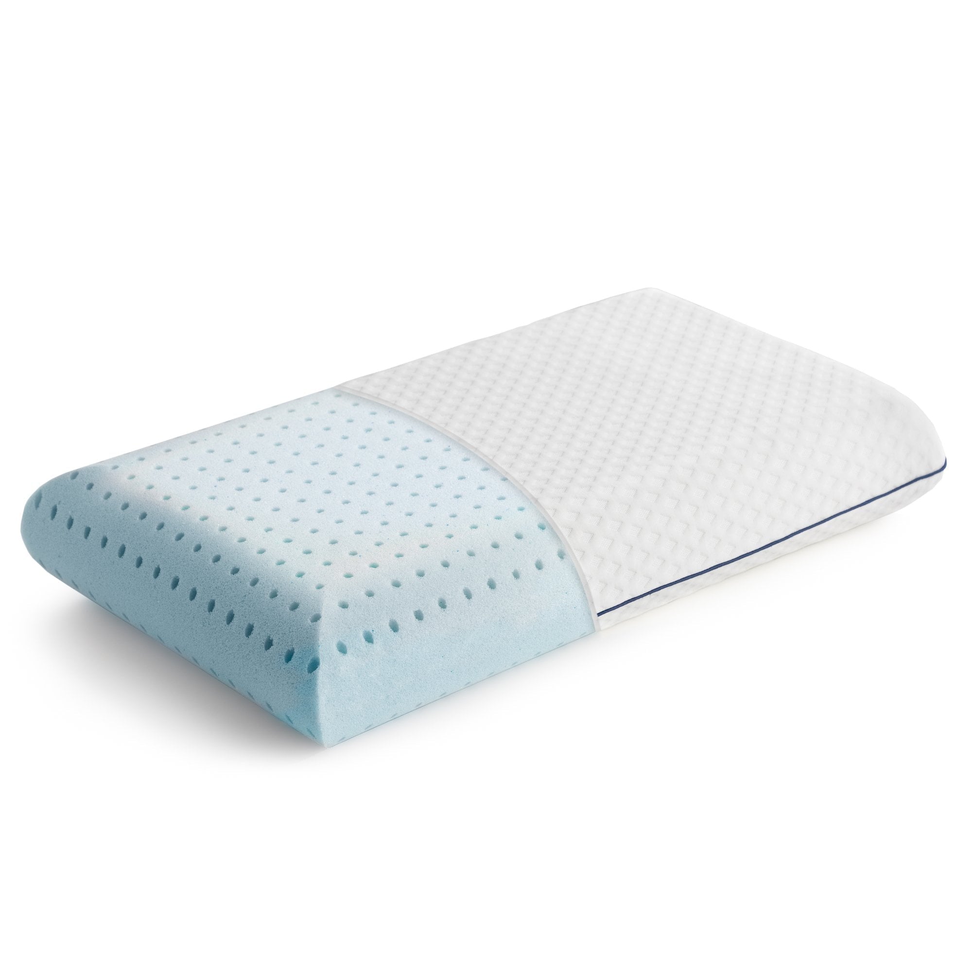 Ergonomic Memory Foam Medium Feel Standard Size Ventilated Gel Memory Foam Bed Pillow with Washable Cover and Temperature Regulating Infusion - Hotel Quality Plush Sleeping Pillows - Default Title