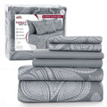 Ultra-Soft 6-Piece Bed Sheet Set, Deep Pocket Queen Sheets Up to 16 Inch, 1 Flat Sheet , 1 Fitted Sheet & 4 Pillowcases (Queen, ... - Luxury Bed Sheet Set with Deep Pockets - Default Title