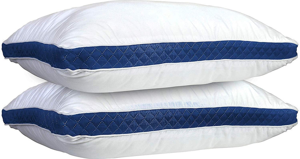 Hotel Collection Gusseted Quilted Bed Pillows - Set of 2 Premium Bed Pillows for Side Sleepers and Back Sleepers - 2 Pack (King Size, Na - Ergonomic Memory Foam Pillow for Neck Pain Support - Default Title