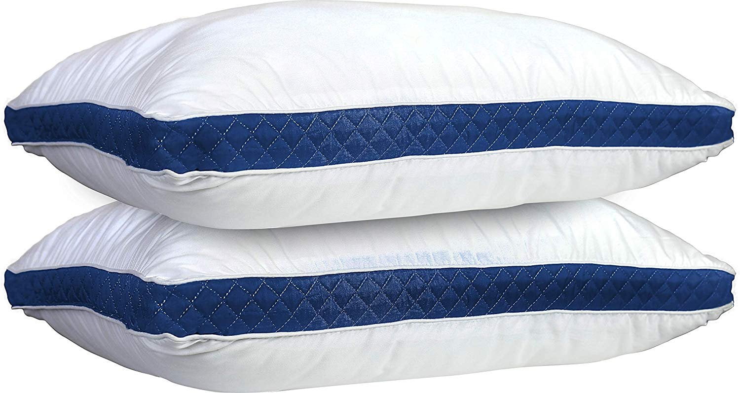 Hotel Collection Gusseted Quilted Bed Pillows - Set of 2 Premium Bed Pillows for Side Sleepers and Back Sleepers - 2 Pack (King Size, Na - Ergonomic Memory Foam Pillow for Neck Pain Support - Default Title
