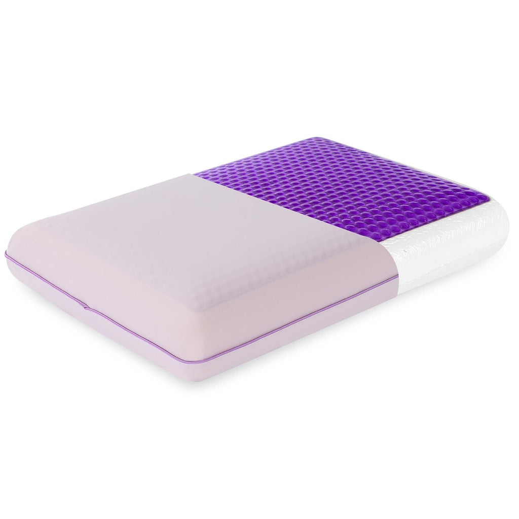 Hotel Collection Memory Foam Pillow, Cooling Gel Bed Pillow, Queen, Purple - Ergonomic Memory Foam Pillow for Neck Pain Support - Default Title