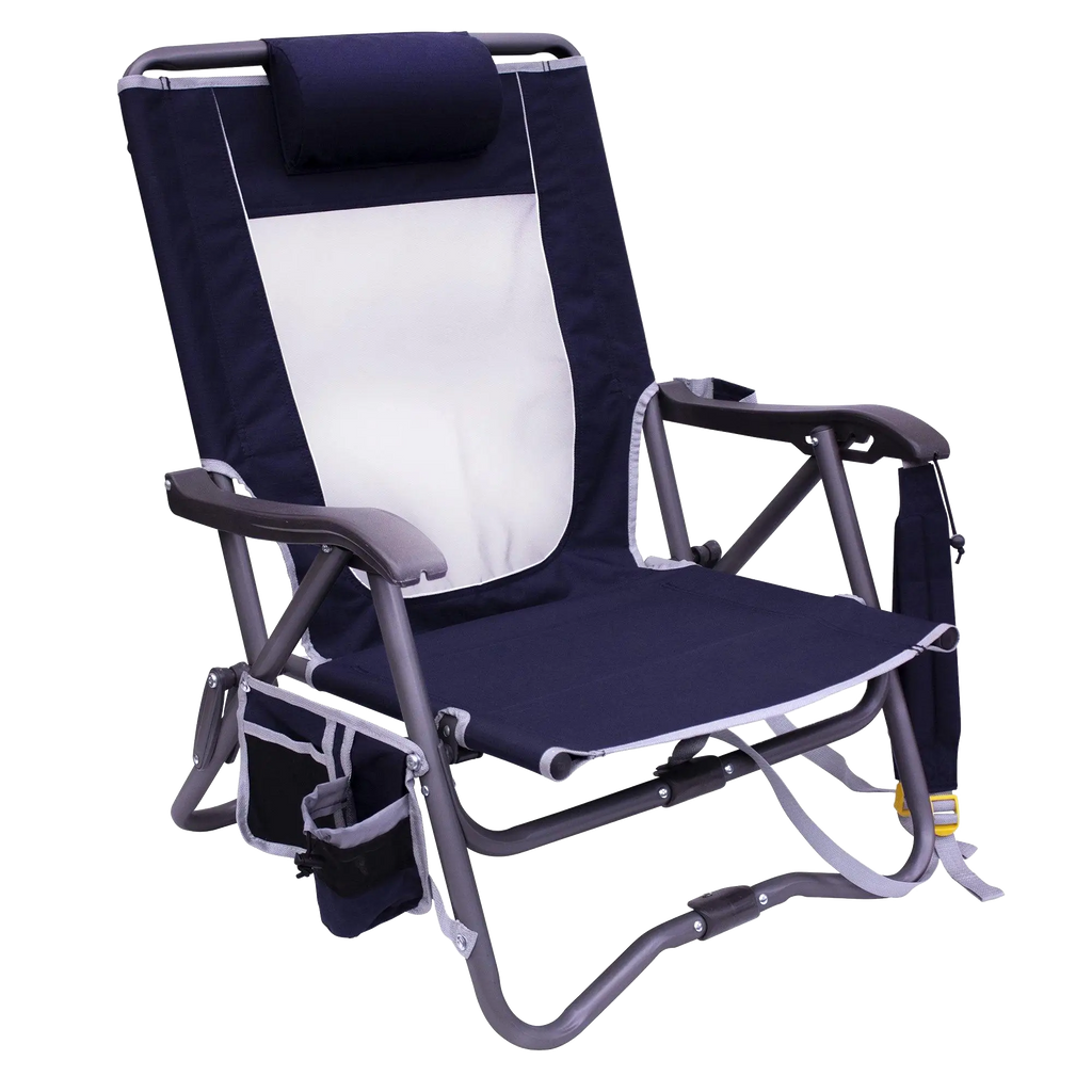 Telescoping Frame Bi-Fold Slim Event Chair - Choice 334 - Premium Slim-Fold Compact Chair with Messenger Bag - Indigo