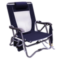 Telescoping Frame Bi-Fold Slim Event Chair - Choice 334 - Premium Slim-Fold Compact Chair with Messenger Bag - Indigo