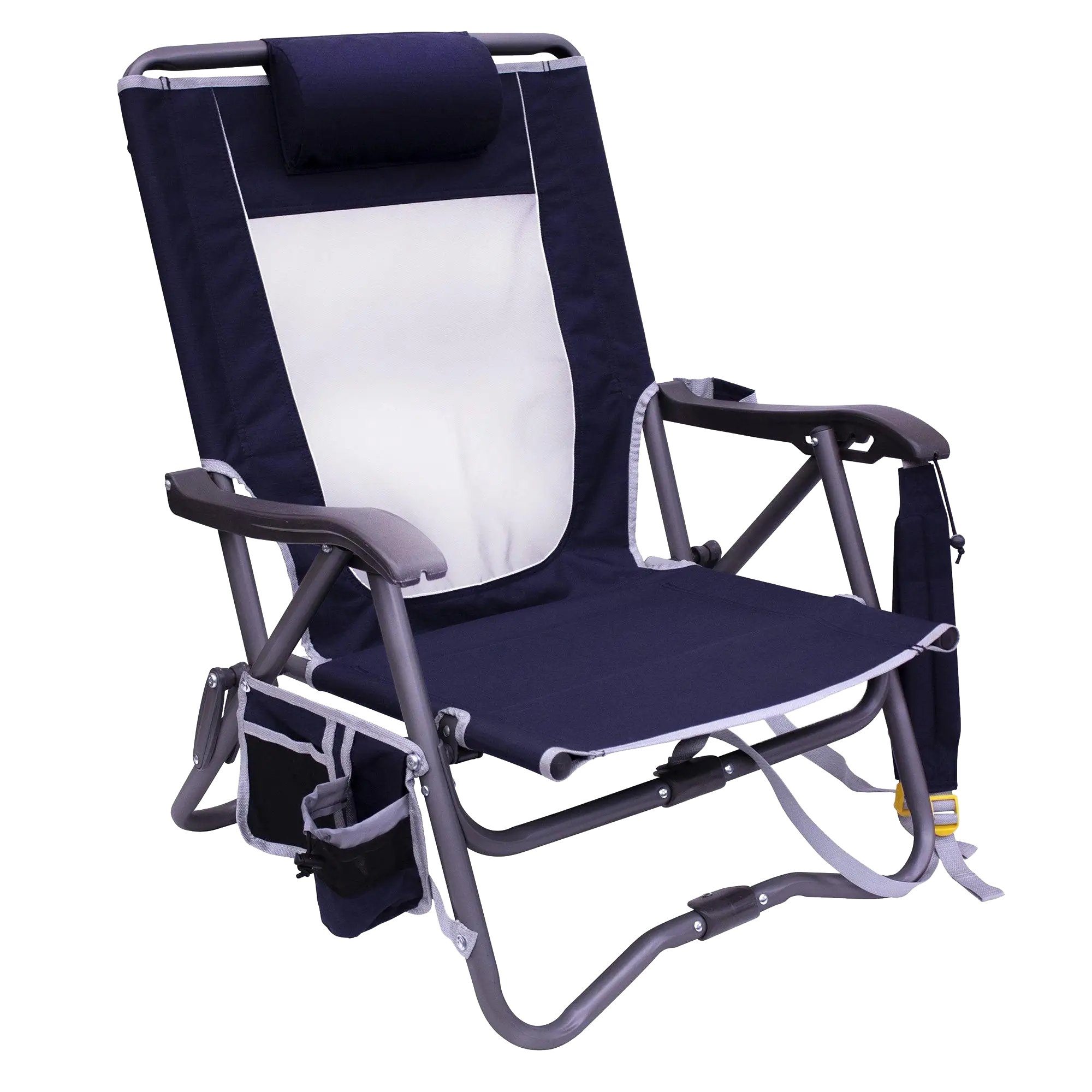 Telescoping Frame Bi-Fold Slim Event Chair - Choice 334 - Premium Slim-Fold Compact Chair with Messenger Bag - Indigo