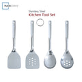 Durable Steel Stainless Steel 4-Piece Utensil Set: Includes Spatula, Slotted Spatula, Spoon, and Slotted Spoon - Heavy Duty Stainless Steel Kitchen Shears - Default Title