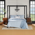 All-Season Full/Queen Comforter Set, All-Season, 5-Piece, Blue Matelasse Tonal Stripe - Luxurious Quilted Duvet Cover Set - Default Title