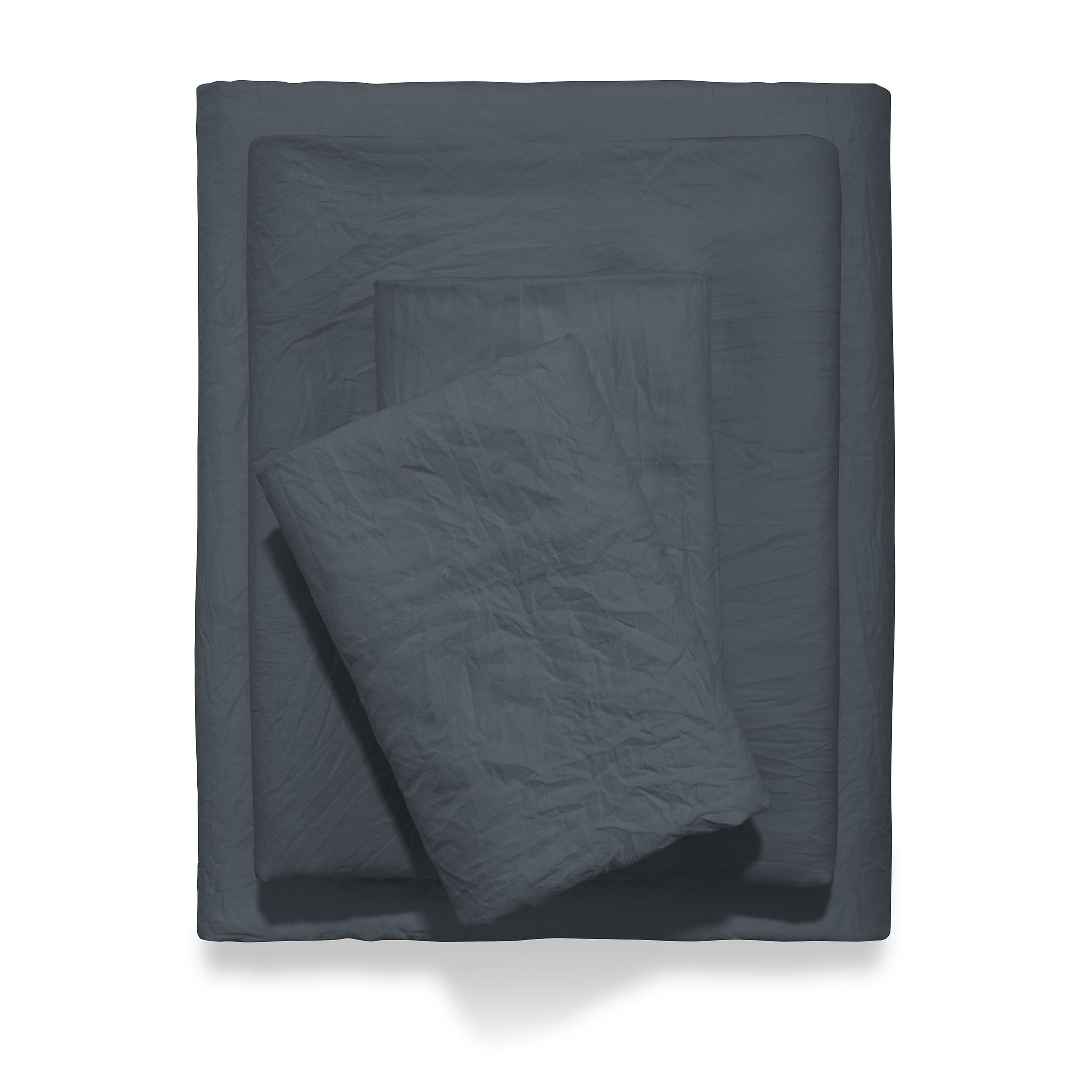 Cooling Sateen Microfiber Bed Sheet Set, Grey Stone, Full, 4 Pieces - Breathable Egyptian Cotton Flat & Fitted Sheets - Default Title
