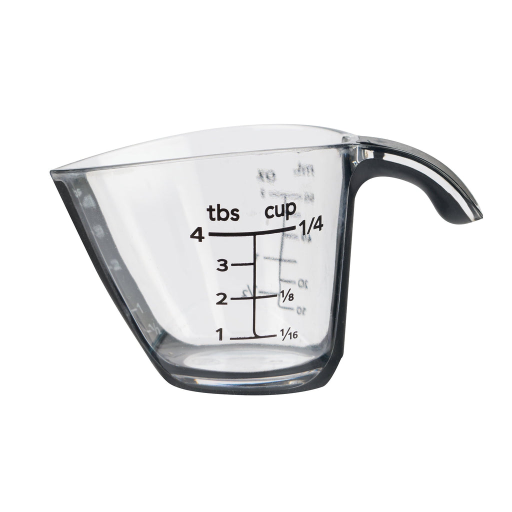 Ergonomic Manual 1/4C Plastic Mini Measuring Cup, Black/Transparent - Innovative Kitchen Helper for Modern Cooking - Default Title