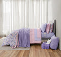 Heavyweight Warmth 14pc College Dorm Essentials Bundle, Twin-XL, Reversible Bed in a Bag Comforter Set, Purple Floral - All-Season Down Alternative Comforter Insert - Default Title