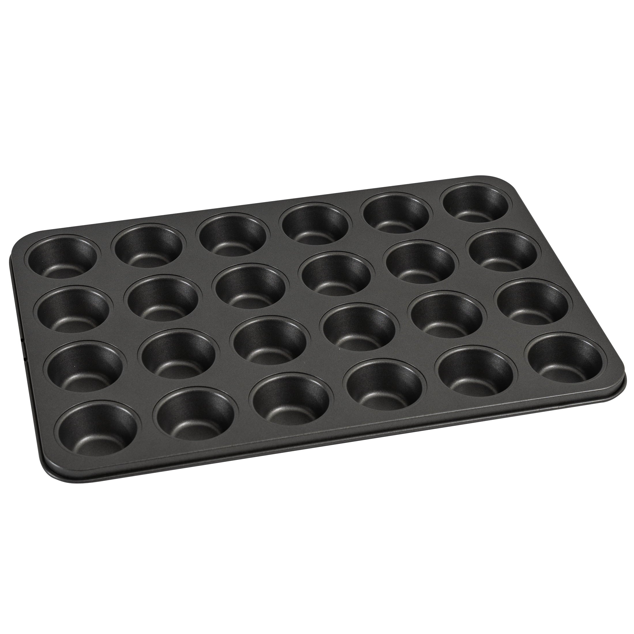 Premium Kitchen 24 Cavity Mini Muffin Pan, Non-Stick Bakeware,1.8 inch Diameter Cups,Gray,Carbon Steel - Premium Stainless Steel Garlic Presser & Peeler - Default Title