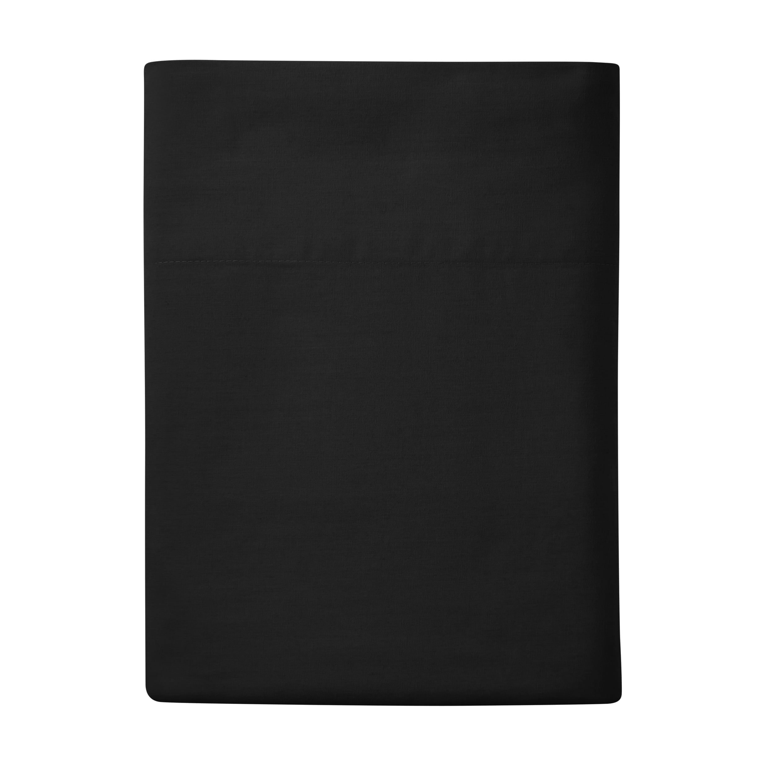 Breathable Luxury Easy Care Solid Rich-Black CVC Cotton Blend Fitted Sheet, Full - Premium Ultra-Soft Pillowcase Pair for Sleeping - Default Title