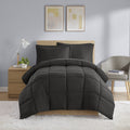 All-Season All in One Down Alt Reversible Comforter and Sheet set- 5 Piece, Twin, Black - Luxurious Quilted Duvet Cover Set - Default Title
