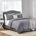 Hypoallergenic Cloud Full/Queen Comforter Set, All-Season, 5-Piece, Grey Waffle Check - Hypoallergenic Ultra-Fluffy Quilt for Winter - Default Title