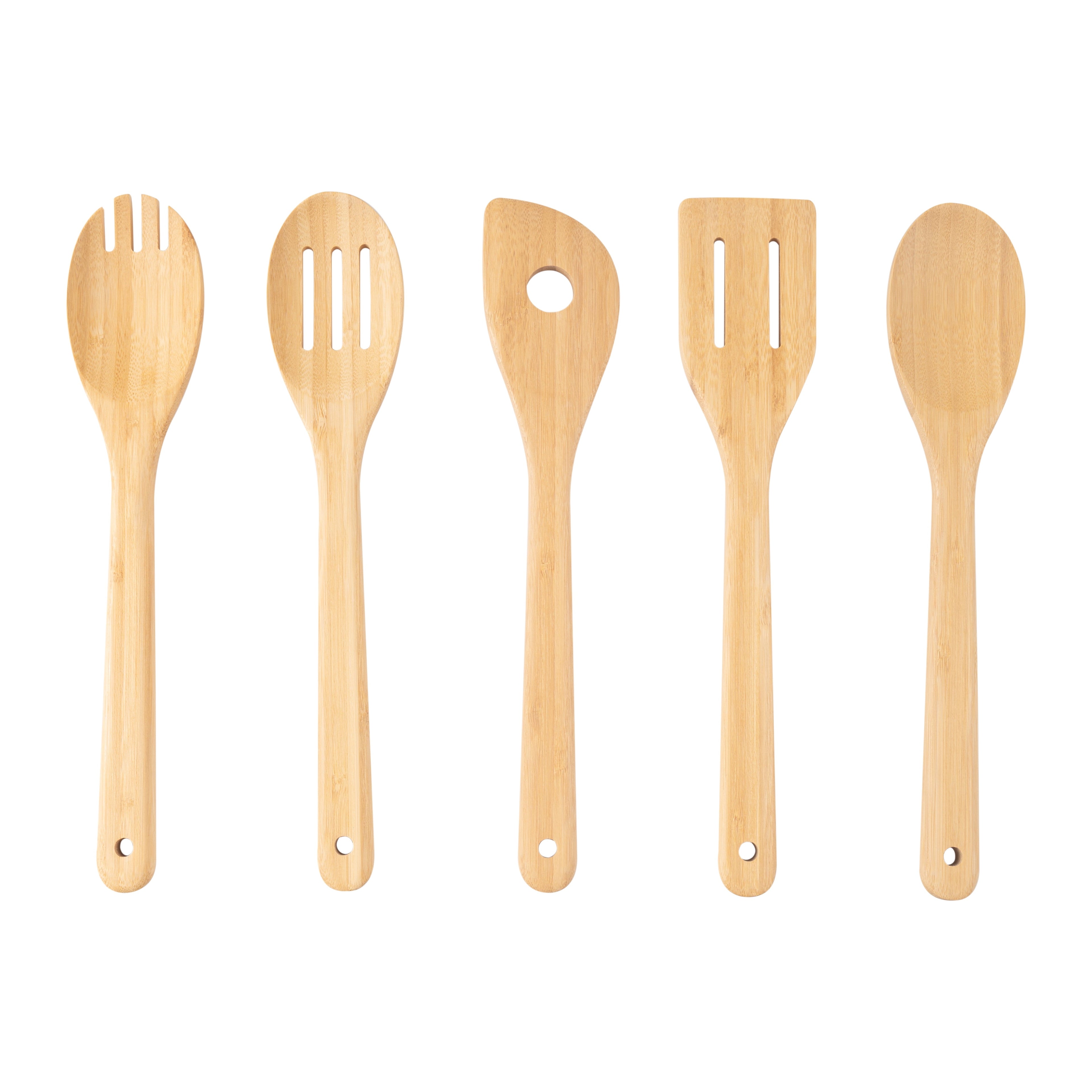 Chef-Quality 5pk Bamboo Spoons for Cooking, Kitchen Essential Tools Set - Heavy Duty Stainless Steel Kitchen Shears - Default Title