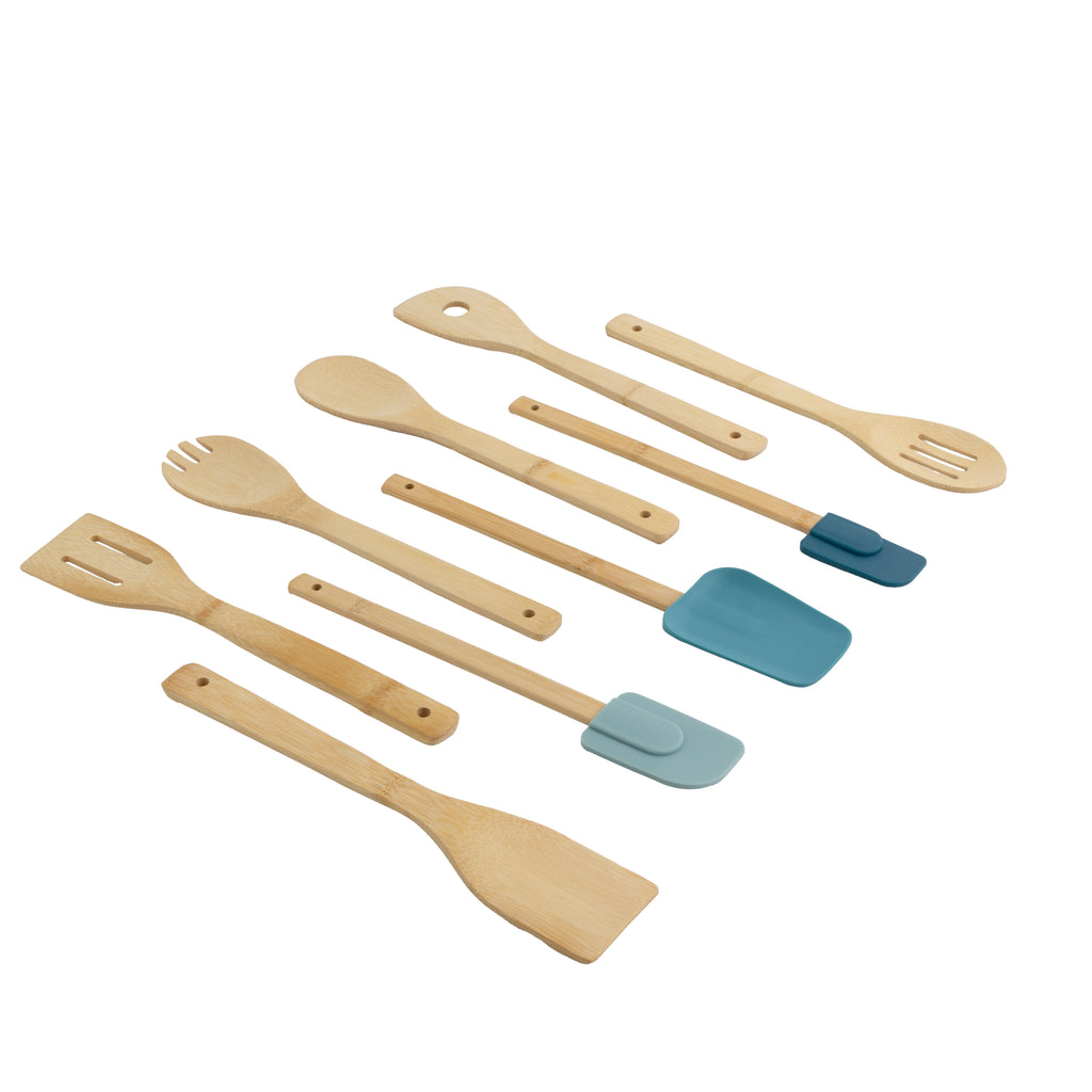 High-Precision 9-Piece Bamboo Gadgets Kitchen and Cooking Utensil Sets, Blue - High-Precision Culinary Tool for Baking & Cooking - Default Title
