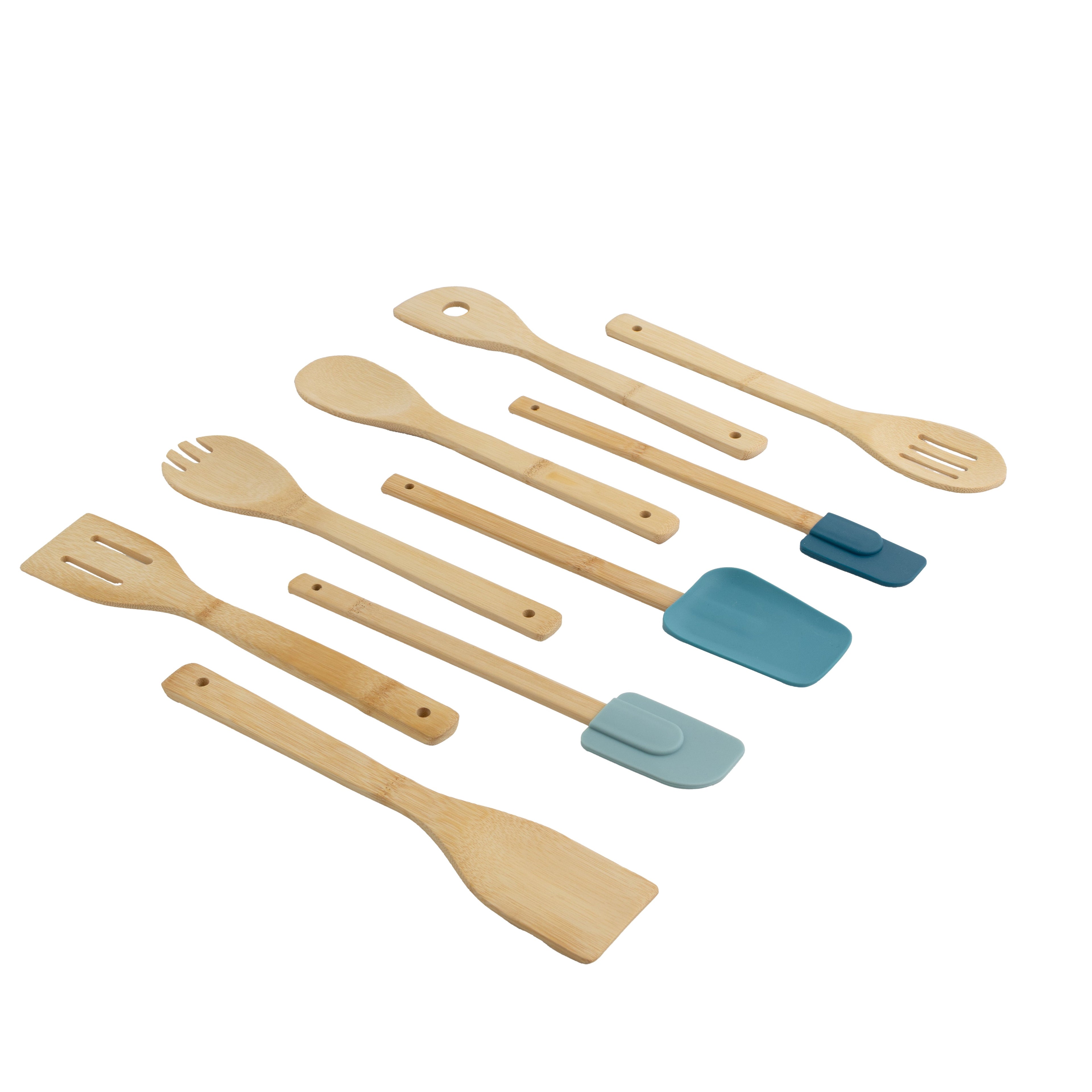High-Precision 9-Piece Bamboo Gadgets Kitchen and Cooking Utensil Sets, Blue - High-Precision Culinary Tool for Baking & Cooking - Default Title