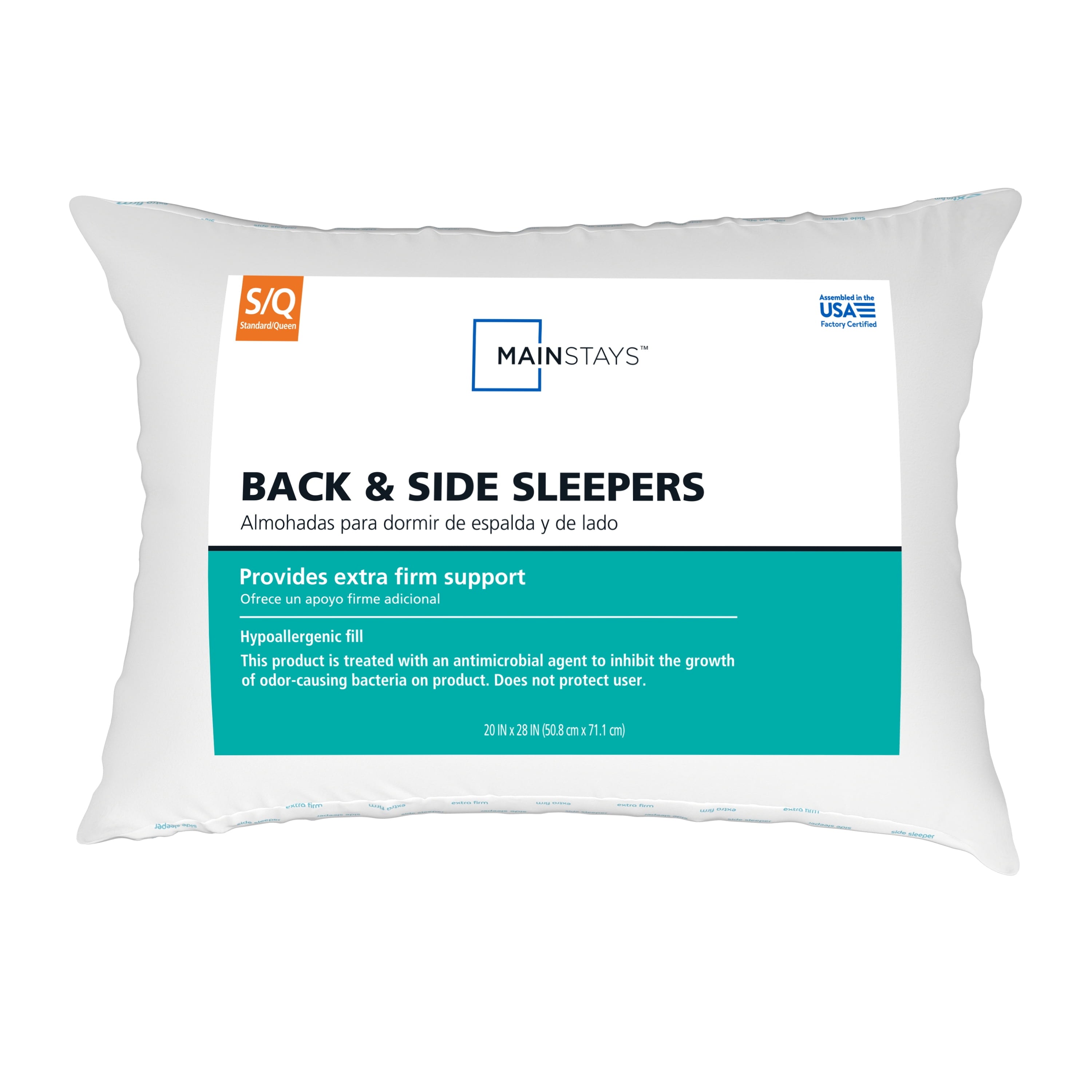 Decorative Plump Back & Side Sleeper Bed Pillow, Standard/Queen - Extra Firm Support - Decorative Throw Pillow Cushion for Sofa & Bed - Default Title