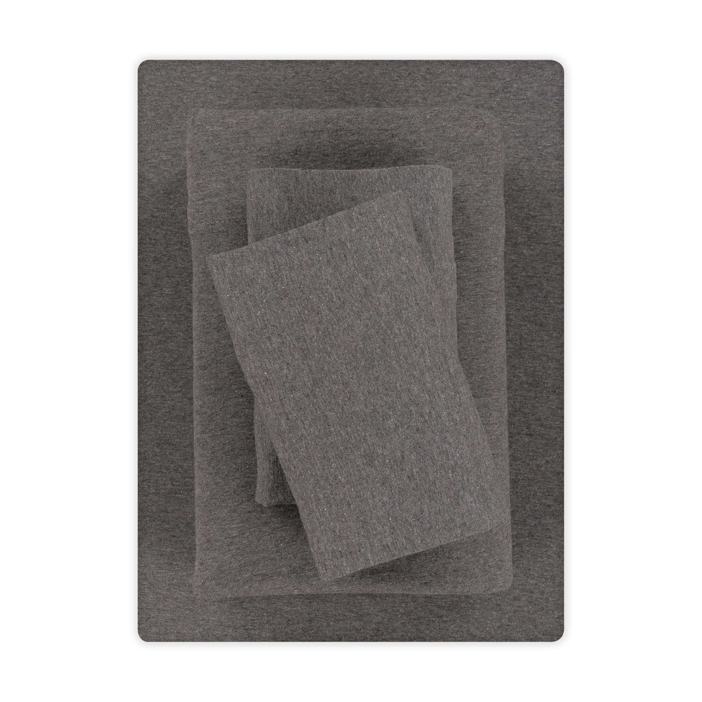 Breathable Luxury Cotton Rich Extra Soft Jersey Bed Sheet Set, Queen, Charcoal, 4 Pieces - Luxury Bed Sheet Set with Deep Pockets - Default Title