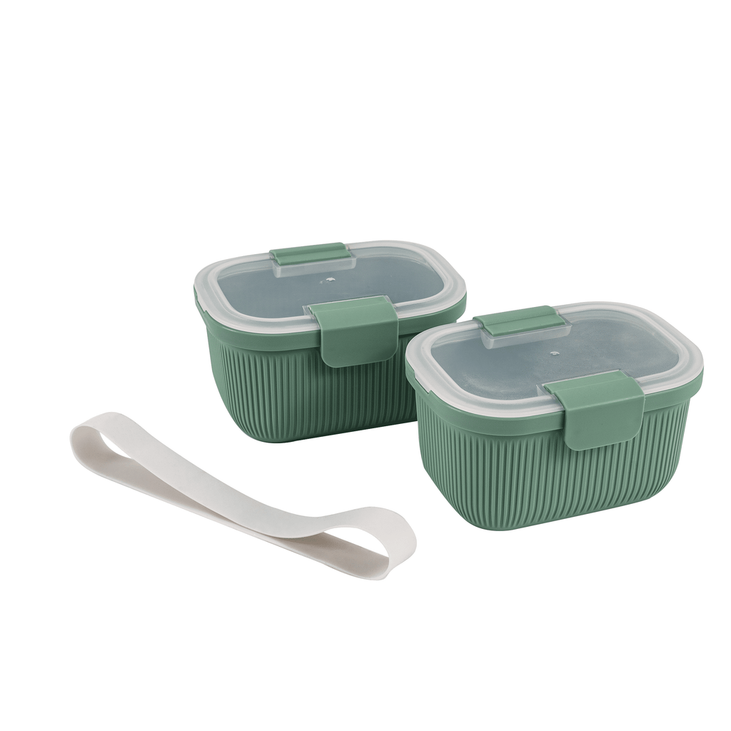 Whimsical Doughnut Food Storage Snack Container, Plastic, Rectangle, Green, 19oz Capacity, Best Used for On-the-Go Snacks and Small Port... - Playful Star & Heart Shaped Geometric NeeDoh - Default Title