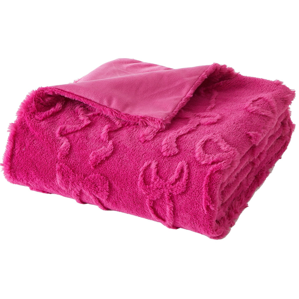 Super Soft Flannel Gen Z 50" x 60"Carved Bow Faux Fur Throw - Lightweight Plush Warm Blanket for All Seasons - Default Title