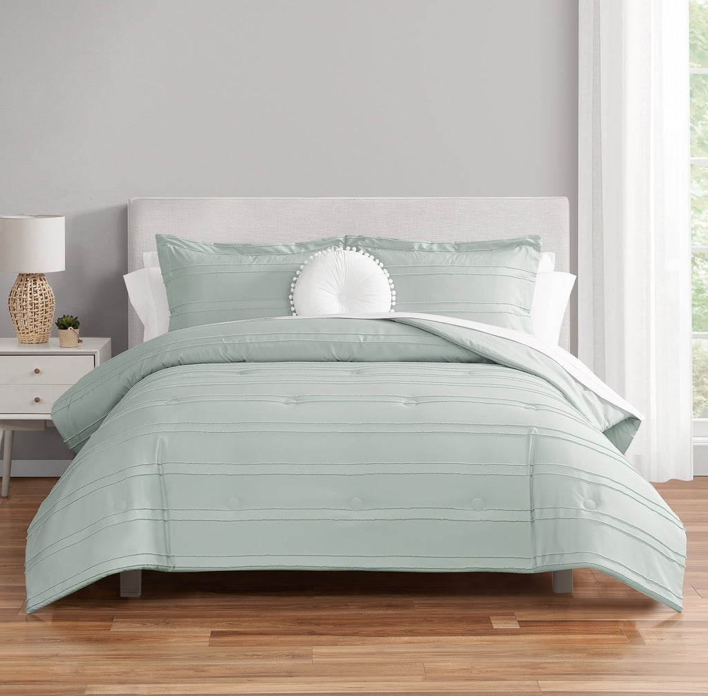 Luxurious Quilted Mint 10 Piece Bed in a Bag Comforter Set with Sheets, Queen - Hypoallergenic Ultra-Fluffy Quilt for Winter - Default Title