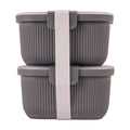 Playful Geometric Plastic Food Storage Bento Snack Container, Rectangle, Grey, 19oz Capacity, Made for Portable Food Storage - Squishy Dohnut Sweet Treat Shaped Stress Toy - Default Title