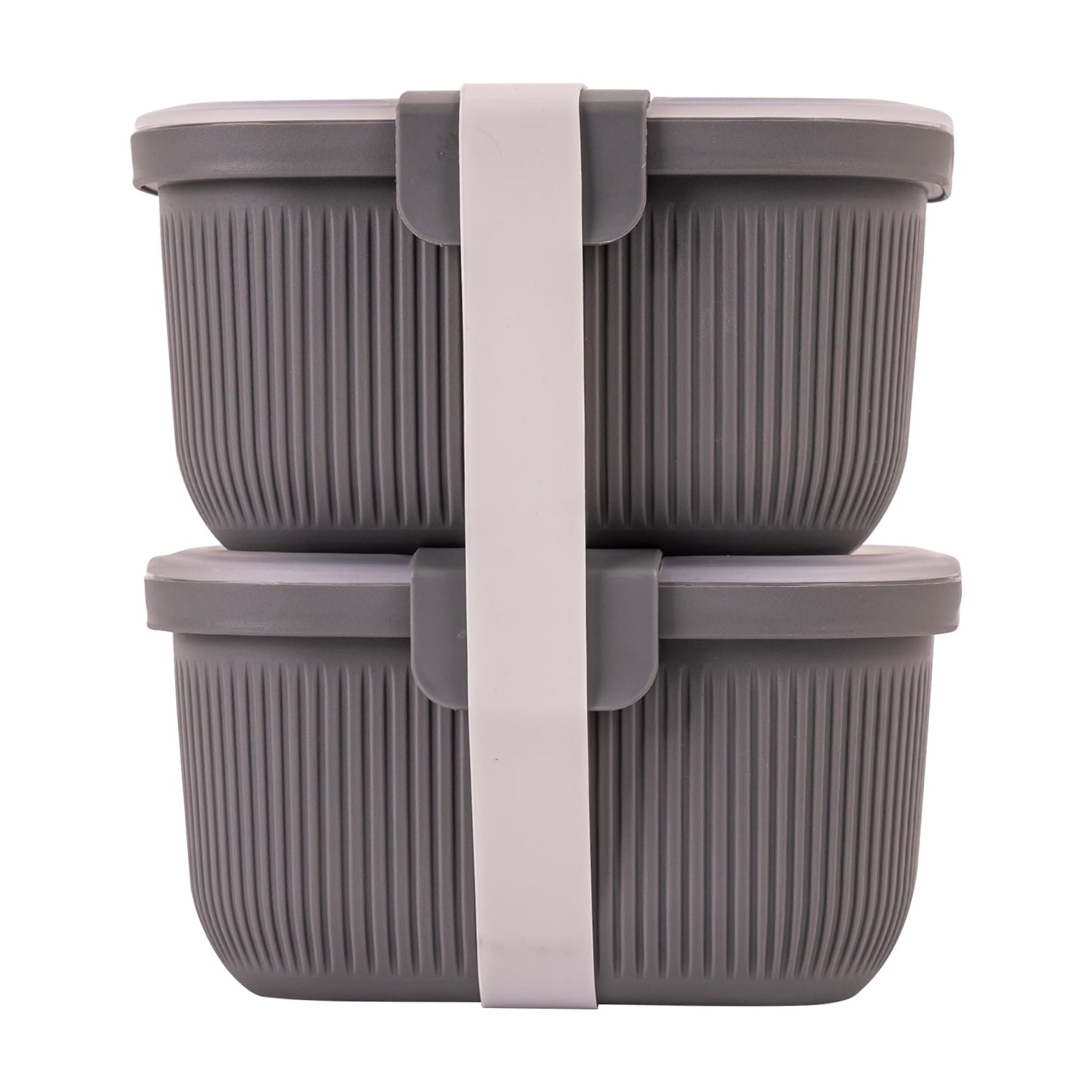 Playful Geometric Plastic Food Storage Bento Snack Container, Rectangle, Grey, 19oz Capacity, Made for Portable Food Storage - Squishy Dohnut Sweet Treat Shaped Stress Toy - Default Title
