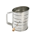 Time-Saving Stainless Steel 3 Cup Flour Hand-Crank Sifter with Beechwood Handle Silver - Innovative Kitchen Helper for Modern Cooking - Default Title