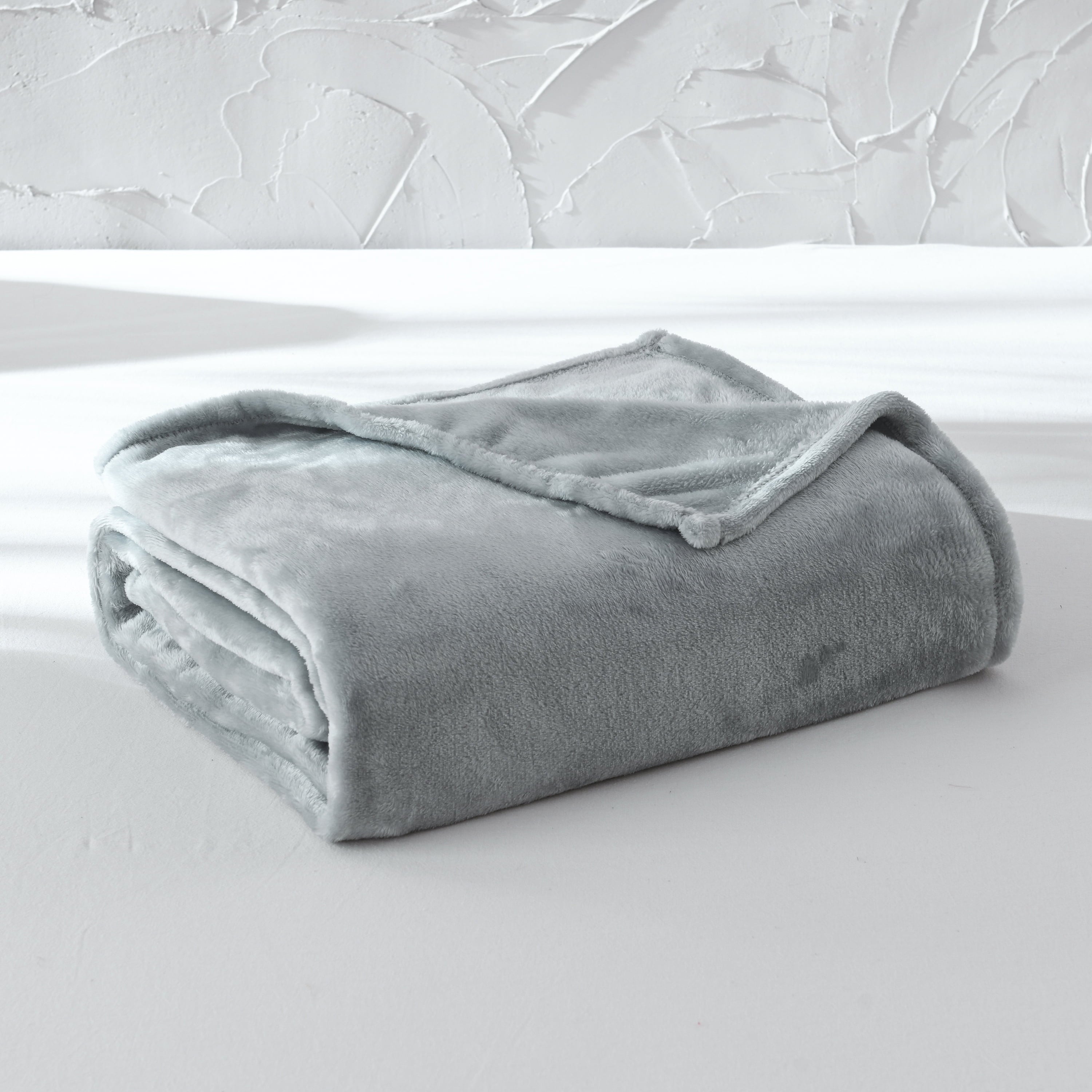 Lightweight Warm Super Soft Plush Blanket, Gray, Twin, Adult/Teen - Luxury Knitted Decorative Throw Blanket with Fringes - Default Title