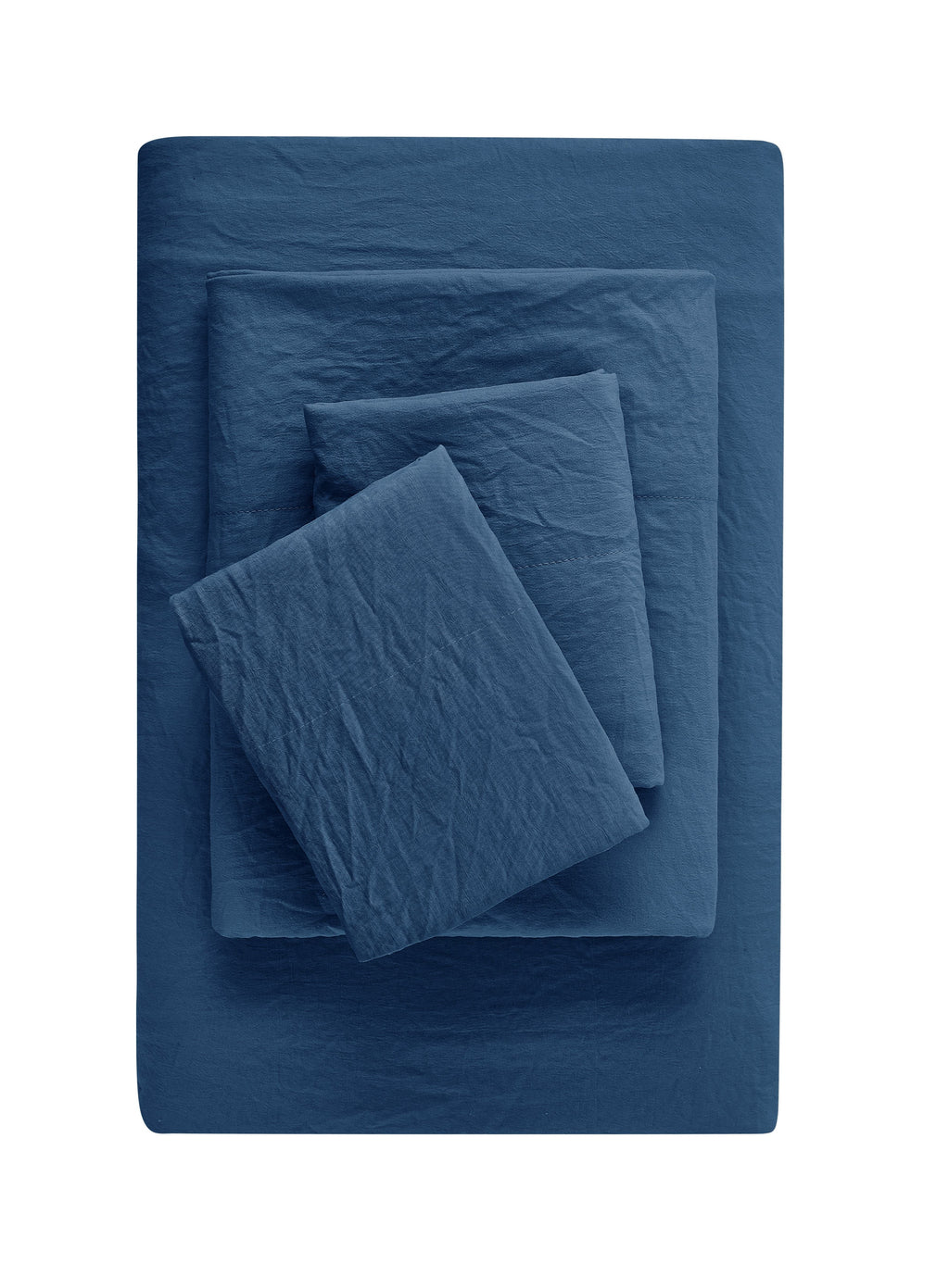 Wrinkle-Resistant Ultra Soft Microfiber Bed Sheet Set, Twin-XL, Indigo, 3 Piece - Cooling Hotel Quality Bedding Sheets and Pillowcases - Default Title