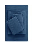 Wrinkle-Resistant Ultra Soft Microfiber Bed Sheet Set, Twin-XL, Indigo, 3 Piece - Cooling Hotel Quality Bedding Sheets and Pillowcases - Default Title