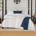 All-Season Full/Queen Comforter Set, All-Season, 5-Piece, Blue Yarn Dyed Stripe - All-Season Down Alternative Comforter Insert - Default Title