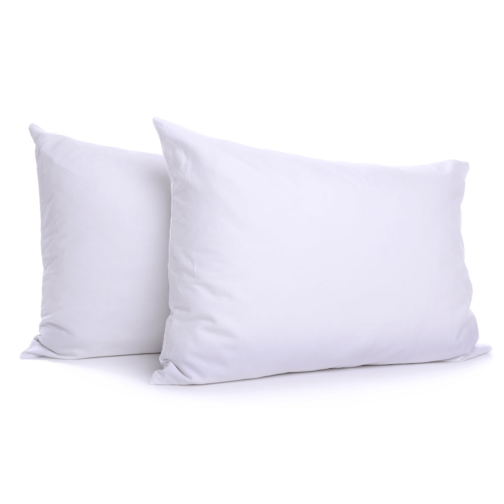 Ergonomic Memory Foam 2-Pack Down Alternative White Bed Pillows, Standard - Hotel Quality Plush Sleeping Pillows - Default Title