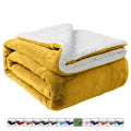 Cozy Fleece Moonlight20015 Sherpa Blanket Fluffy Plush Couch & Travel Blanket Reversible Throw Size Ochre Color - Luxury Knitted Decorative Throw Blanket with Fringes - Default Title
