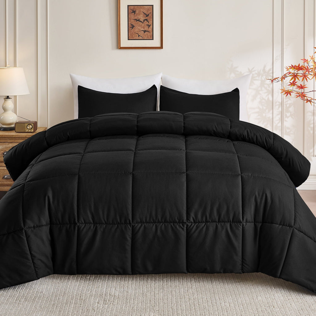 Hypoallergenic Cloud Queen Size Comforter Sets, 3 Piece Soft Quilted Bedding Sets, All-Season Down Alternative Comforter with 2 Pillow Sha... - Hypoallergenic Ultra-Fluffy Quilt for Winter - Default Title