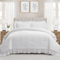 Heavyweight Warmth Full/Queen Comforter Set, All-Season, 3-Piece, White Ruffle - All-Season Down Alternative Comforter Insert - Default Title