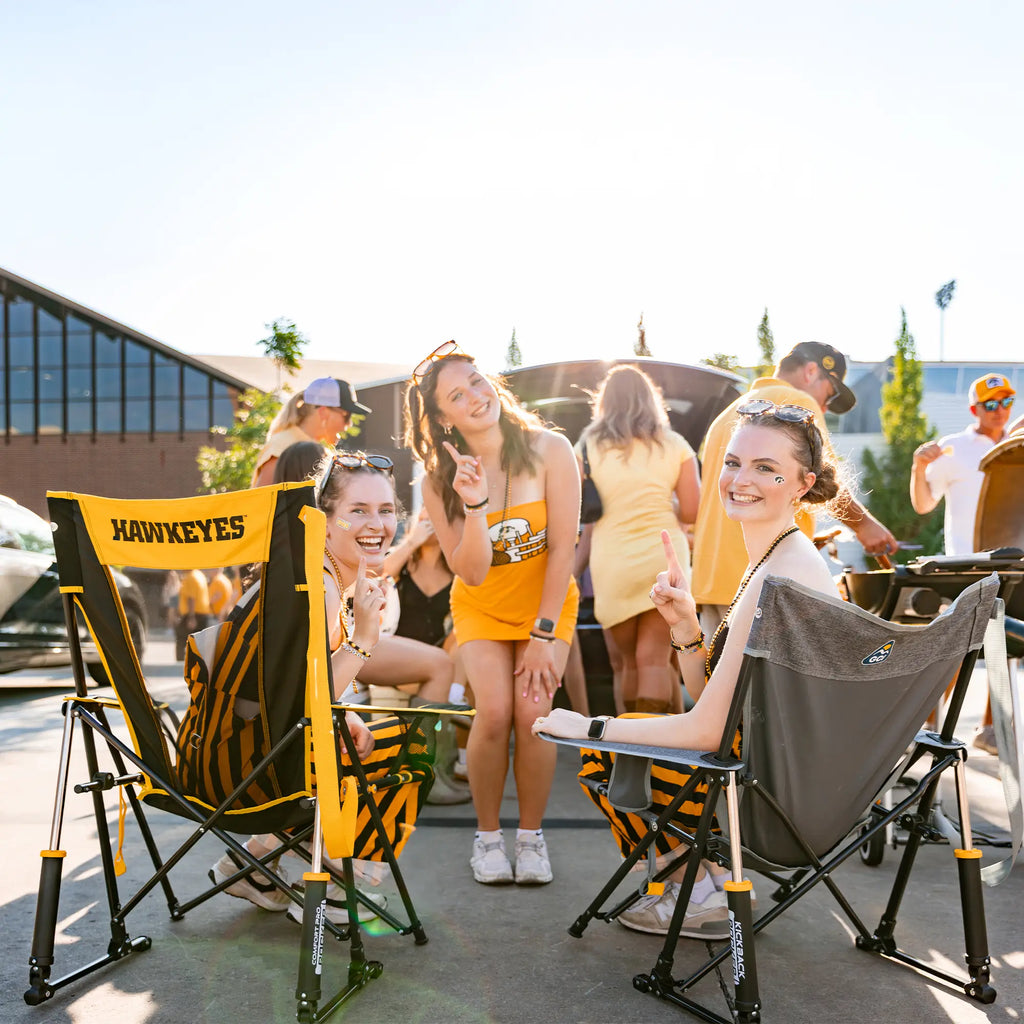 Heavy-Duty Freestyle College Comfort Pro Rocker - Iowa Hawkeyes - Choice 249 - Freestyle Rocker Portable Outdoor Folding Chair Detail