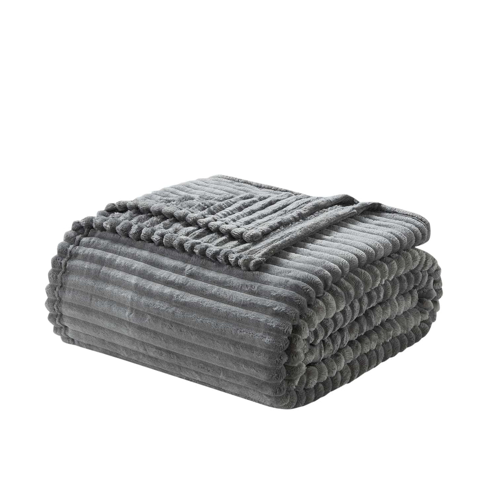Reversible Sherpa Cut Plush Fleece Blanket, Soft Lightweight Fuzzy Luxury Throw Size Bed Blankets for Bed, Throw, Gray - Lightweight Plush Warm Blanket for All Seasons - Default Title
