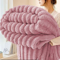 Decorative Knitted Faux Fur Throw Blanket for Couch, Soft and Thick Double Layer Throw Blanket, Lightweight Plush Fuzzy Luxury Winter Bl... - Lightweight Plush Warm Blanket for All Seasons - Default Title