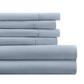 Breathable Luxury Queen, Light Blue Solid Microfiber 6 Piece Bed Sheet Set - Premium Ultra-Soft Pillowcase Pair for Sleeping - Default Title