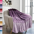 Super Soft Flannel Flannel Fleece Ombre Throw Blanket for Couch | Super Soft Cozy Microfiber Couch Blanket | Gradient Decorative Accent ... - Luxury Knitted Decorative Throw Blanket with Fringes - Default Title