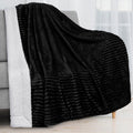 Cozy Fleece Reversible Sherpa Fleece Throw Blanket Black, Plush Flannel Throw, Ultra Soft Warm Ribbed Microfiber Blanket for Sofa... - Super Soft Reversible Sherpa Flannel Blanket - Default Title