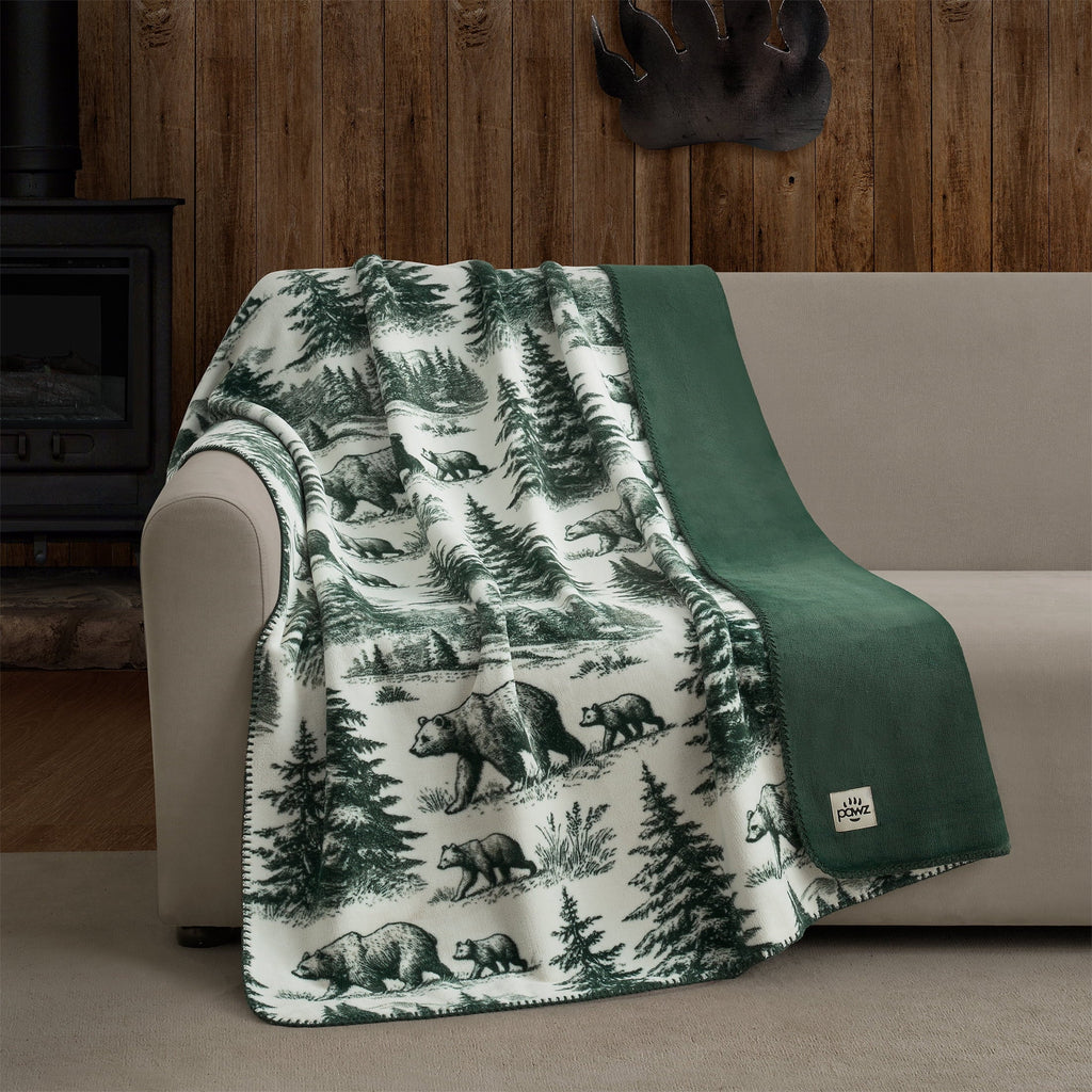 Super Soft Flannel Plush Oversized Throw Blanket for Couch or Bed, Soft Flannel Fleece, Green Pine Trees, 50"x72" - Luxury Knitted Decorative Throw Blanket with Fringes - Default Title