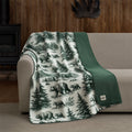 Super Soft Flannel Plush Oversized Throw Blanket for Couch or Bed, Soft Flannel Fleece, Green Pine Trees, 50"x72" - Luxury Knitted Decorative Throw Blanket with Fringes - Default Title