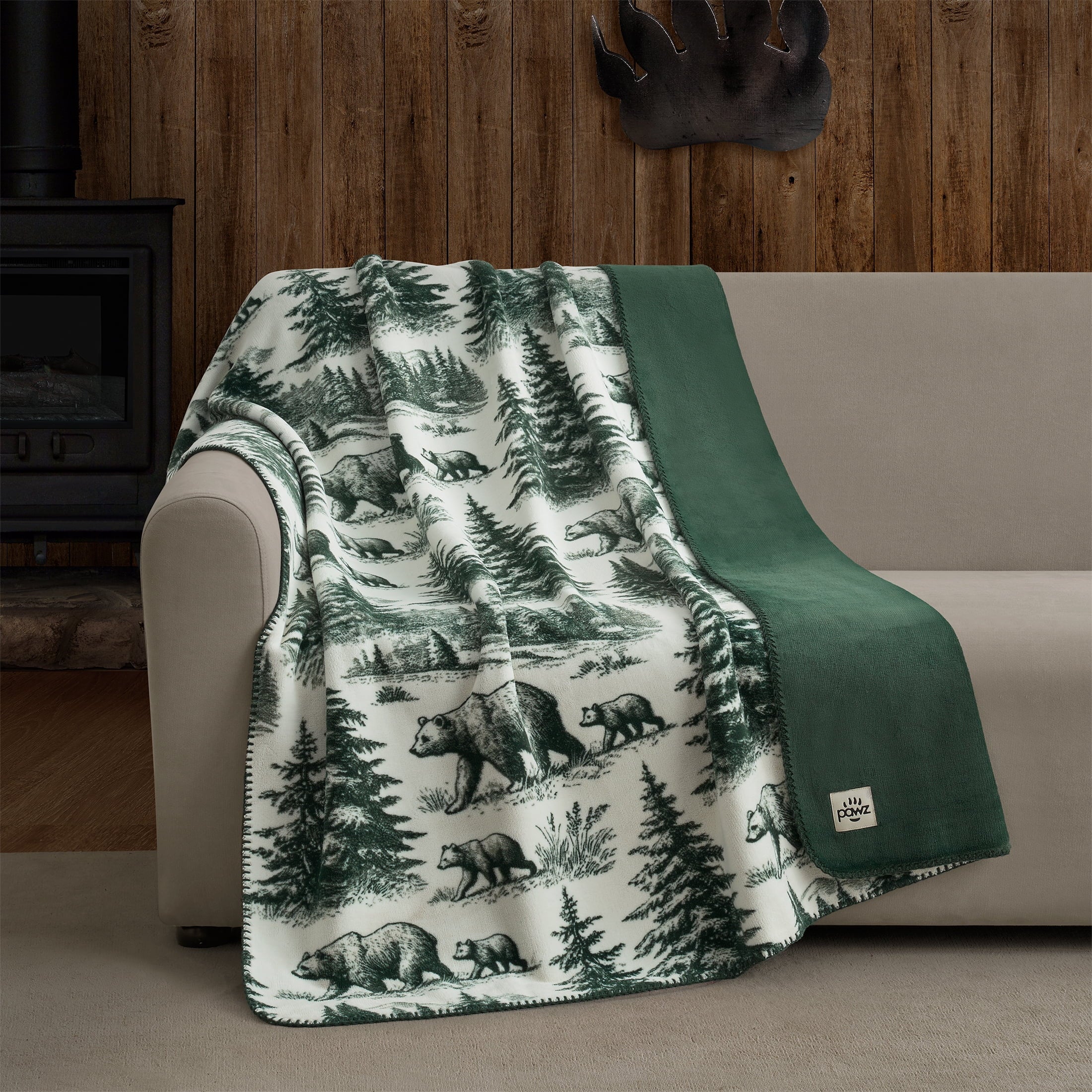 Super Soft Flannel Plush Oversized Throw Blanket for Couch or Bed, Soft Flannel Fleece, Green Pine Trees, 50"x72" - Luxury Knitted Decorative Throw Blanket with Fringes - Default Title